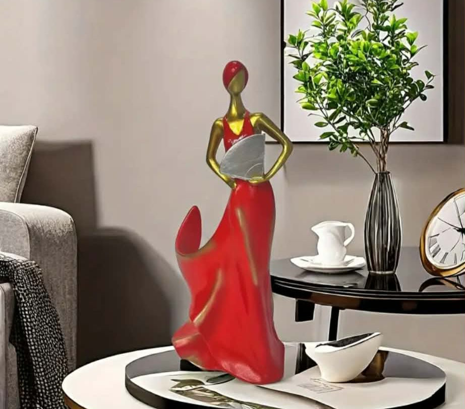 Elegant Lady Wine Bottle Holder – Luxury Decorative Figurine (Green)
