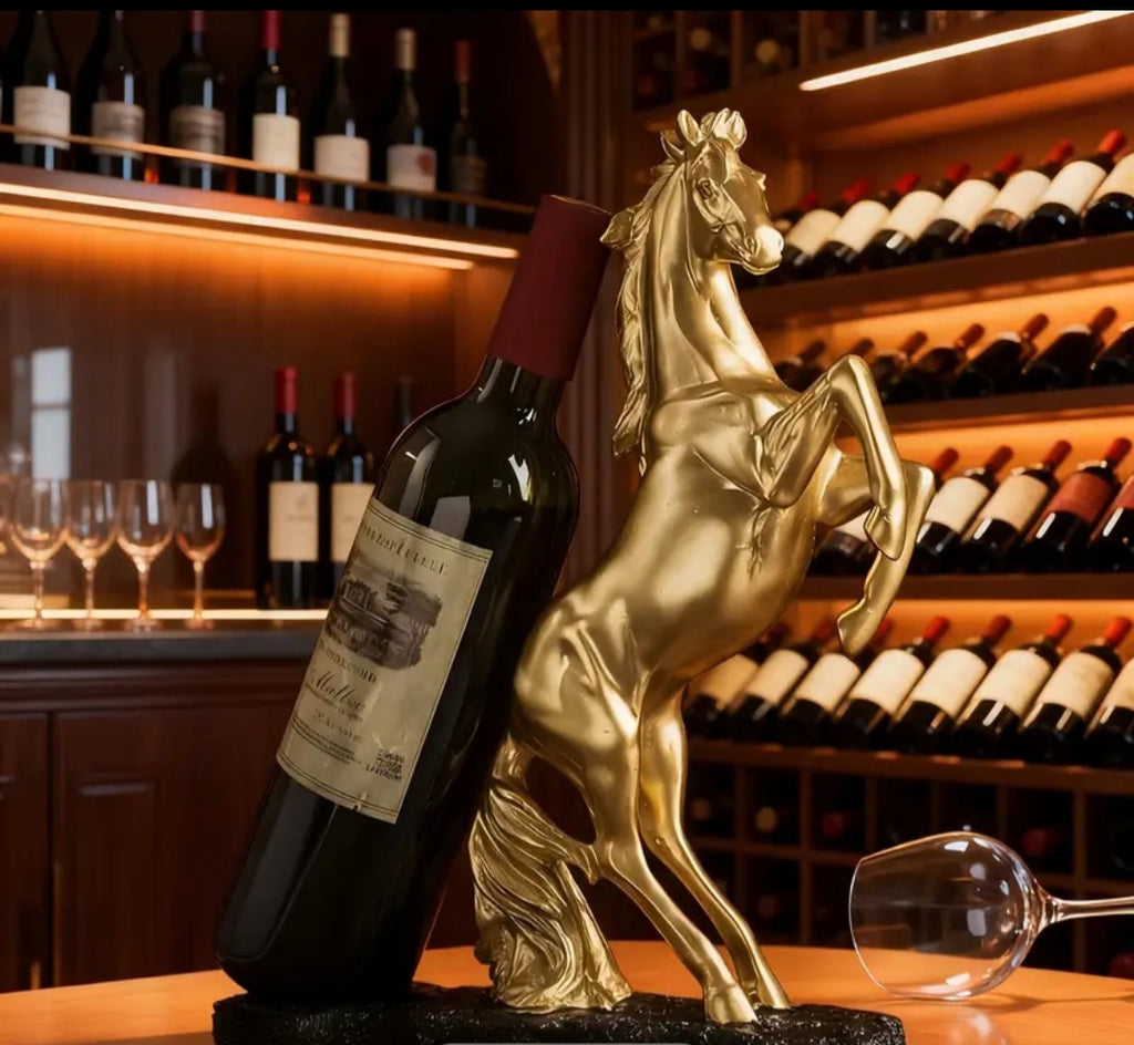Golden Horse Wine Bottle Holder