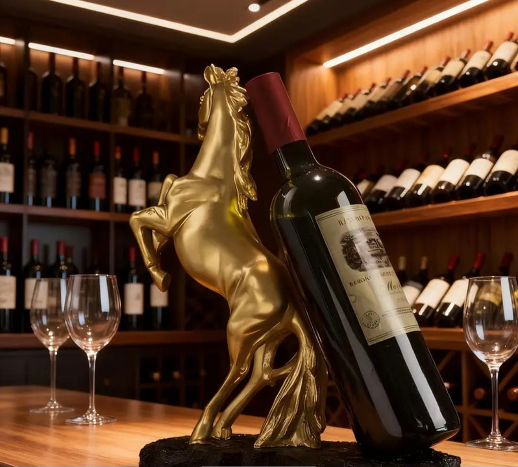 Golden Horse Wine Bottle Holder