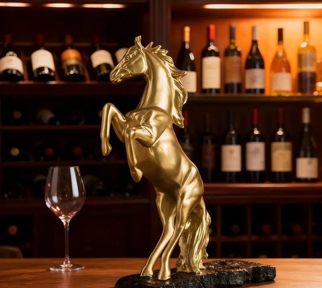 Golden Horse Wine Bottle Holder