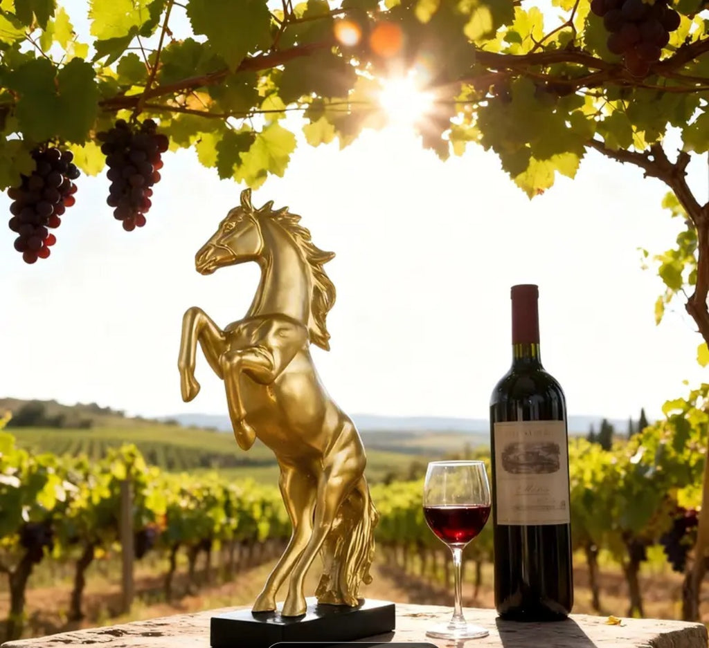 Golden Horse Wine Bottle Holder