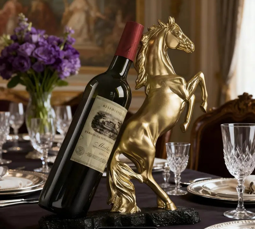 Golden Horse Wine Bottle Holder