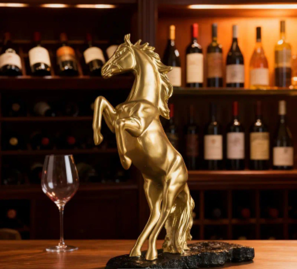 Golden Horse Wine Bottle Holder