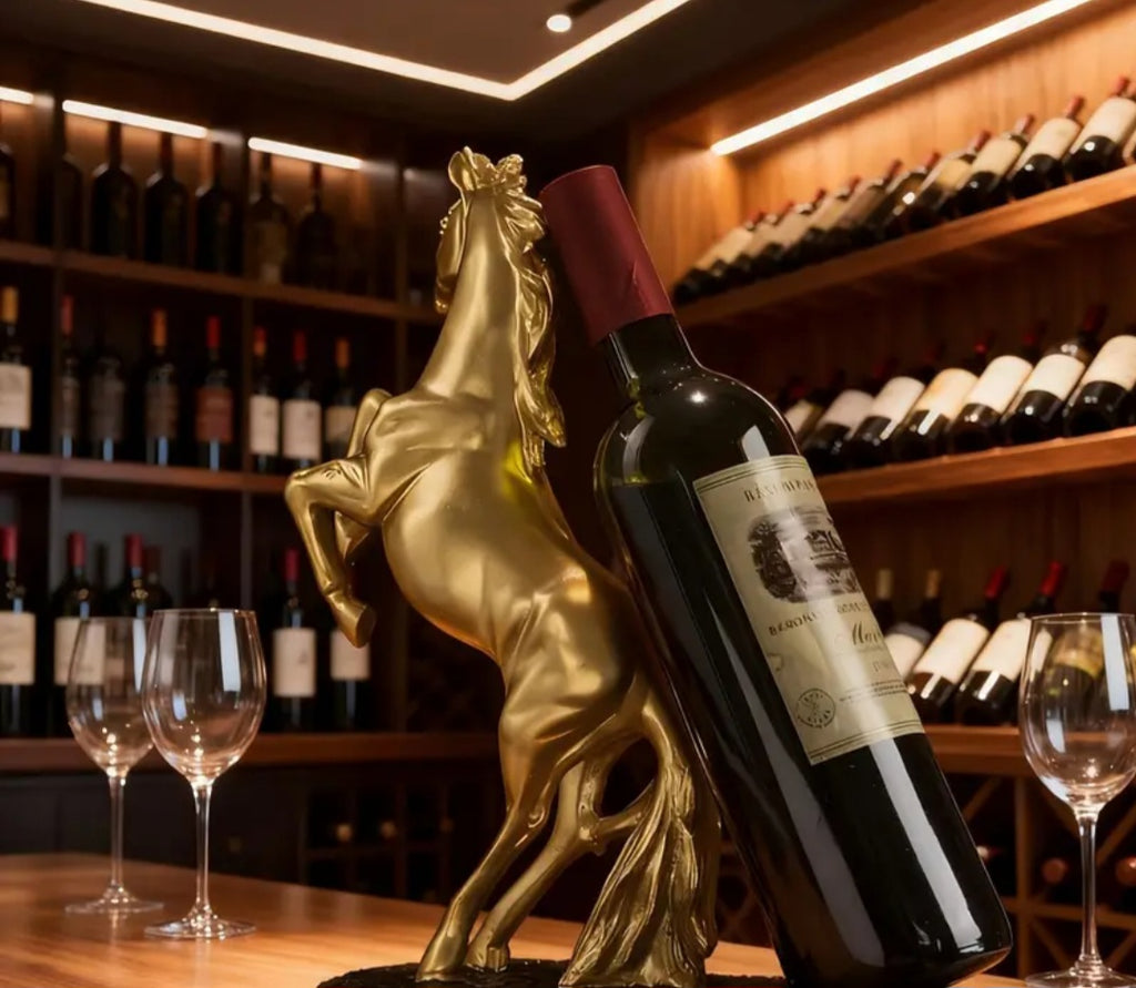 Golden Horse Wine Bottle Holder