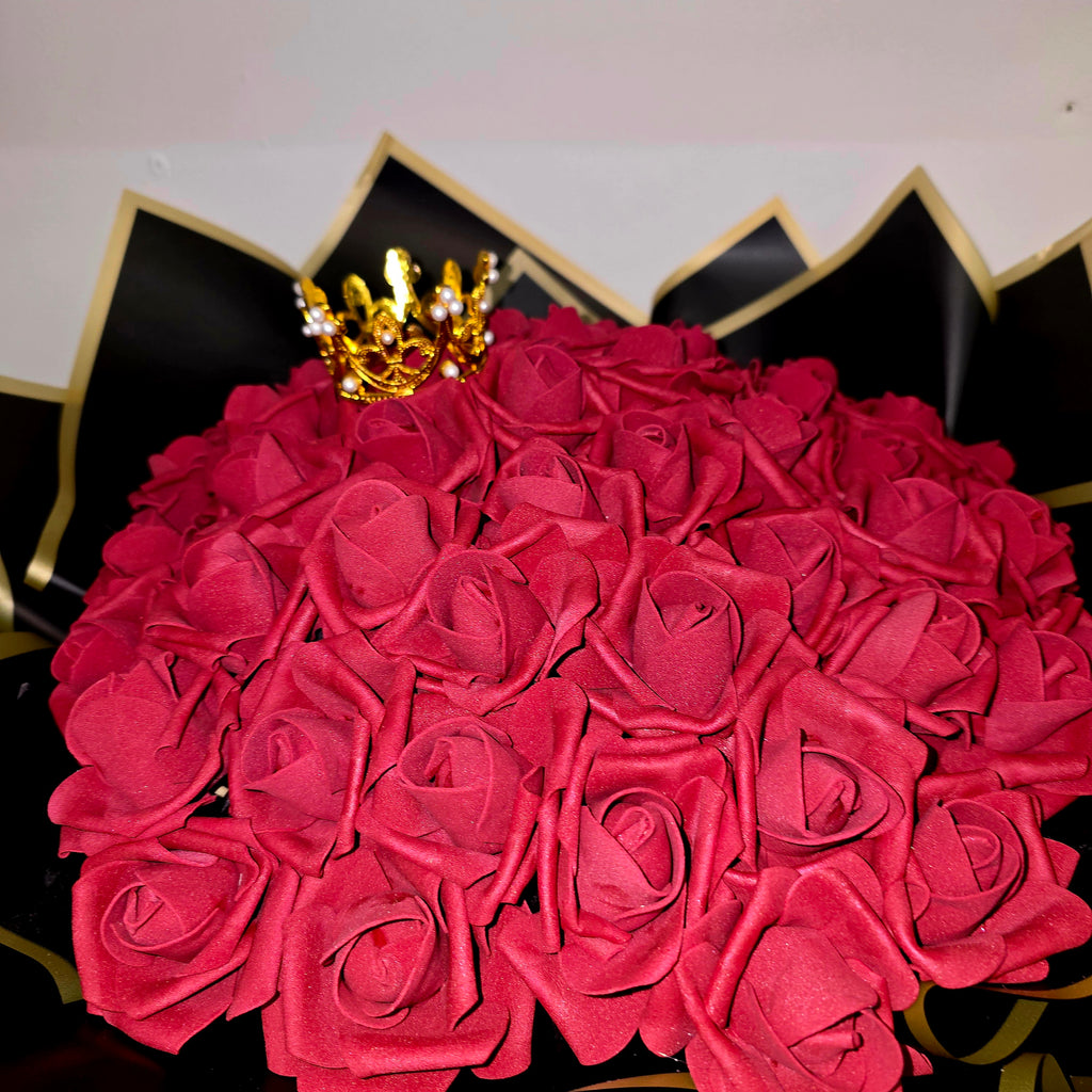 Luxury Eternal Roses Bouquet – 51 Forever Roses with Crown | Handcrafted Gift