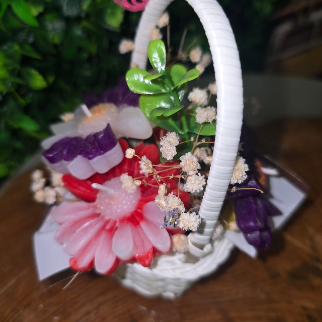 Decorative Flower Candle Basket with Butterfly – Mini Gift Candle