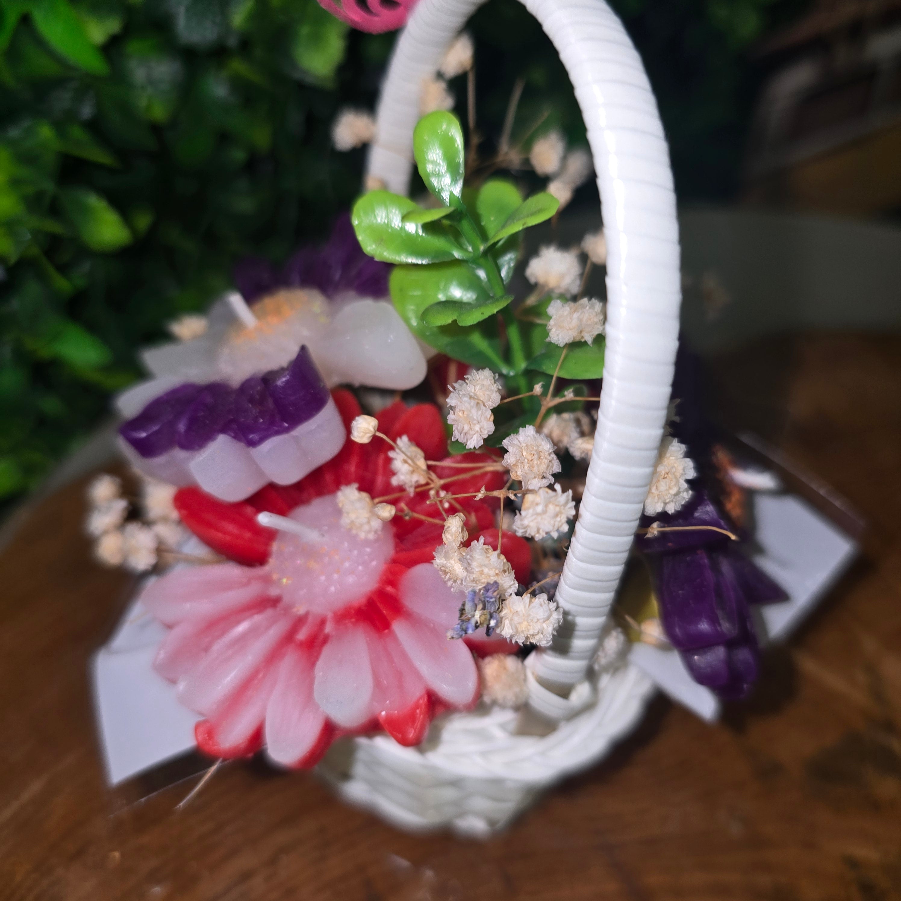 Decorative Flower Candle Basket with Butterfly – Mini Gift Candle