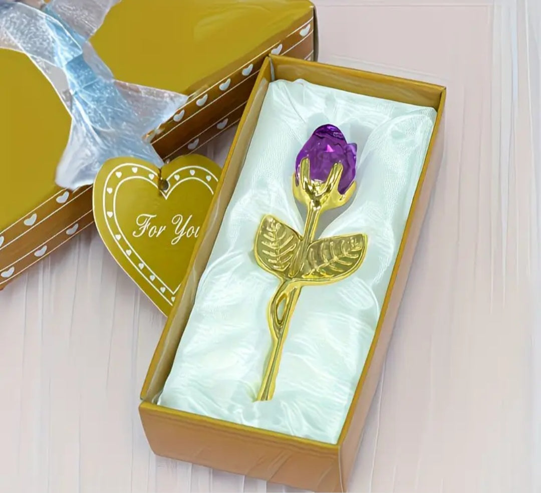 Crystal Rose Decorative Ornament – Single Piece