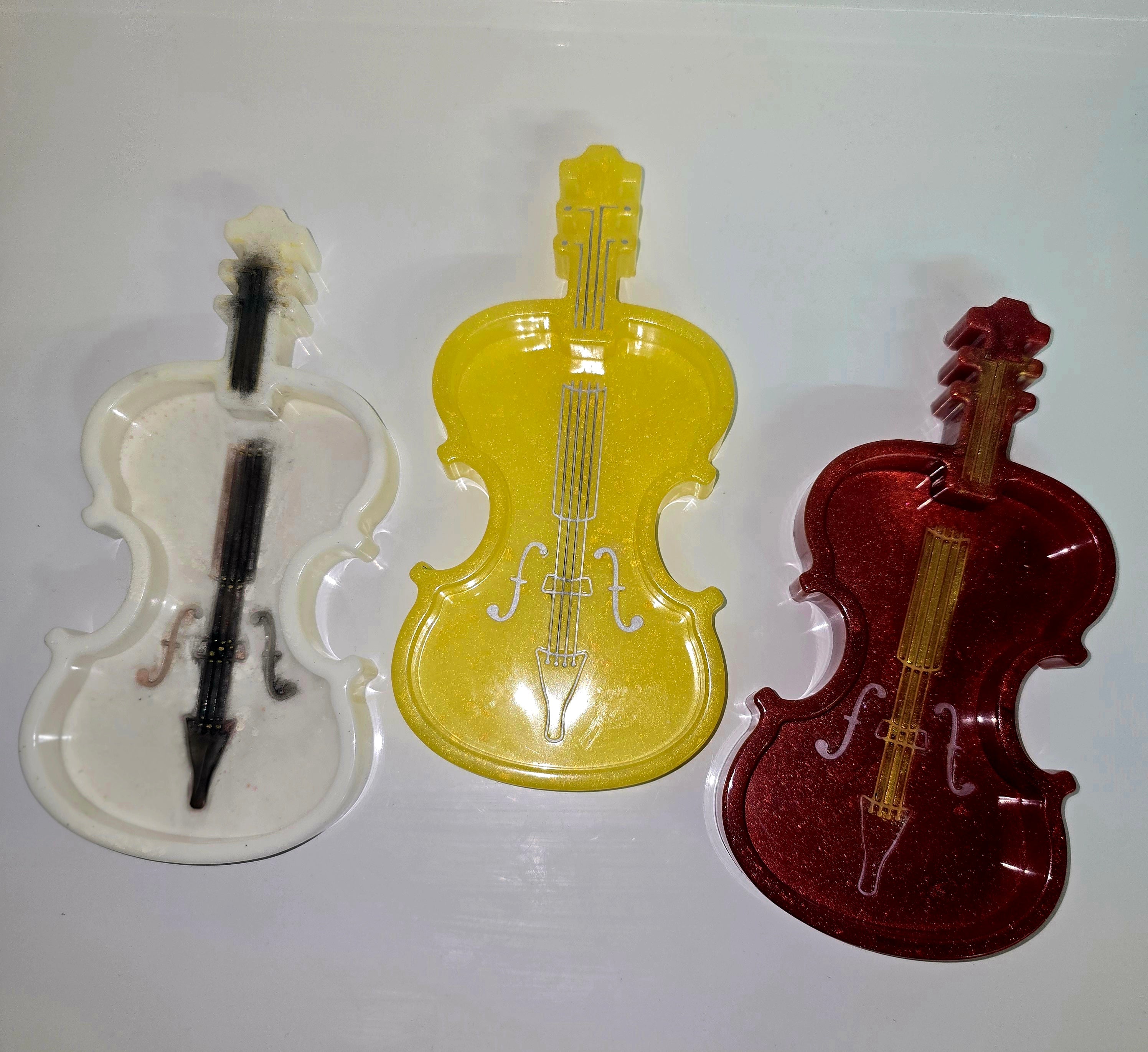 Handmade Resin Jewellery Tray – Violin Shape | Music Lover Gift