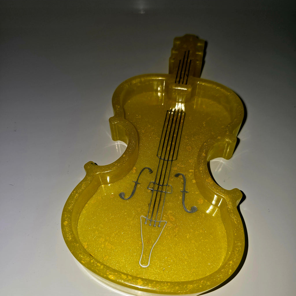 Handmade Resin Jewellery Tray – Violin Shape | Music Lover Gift