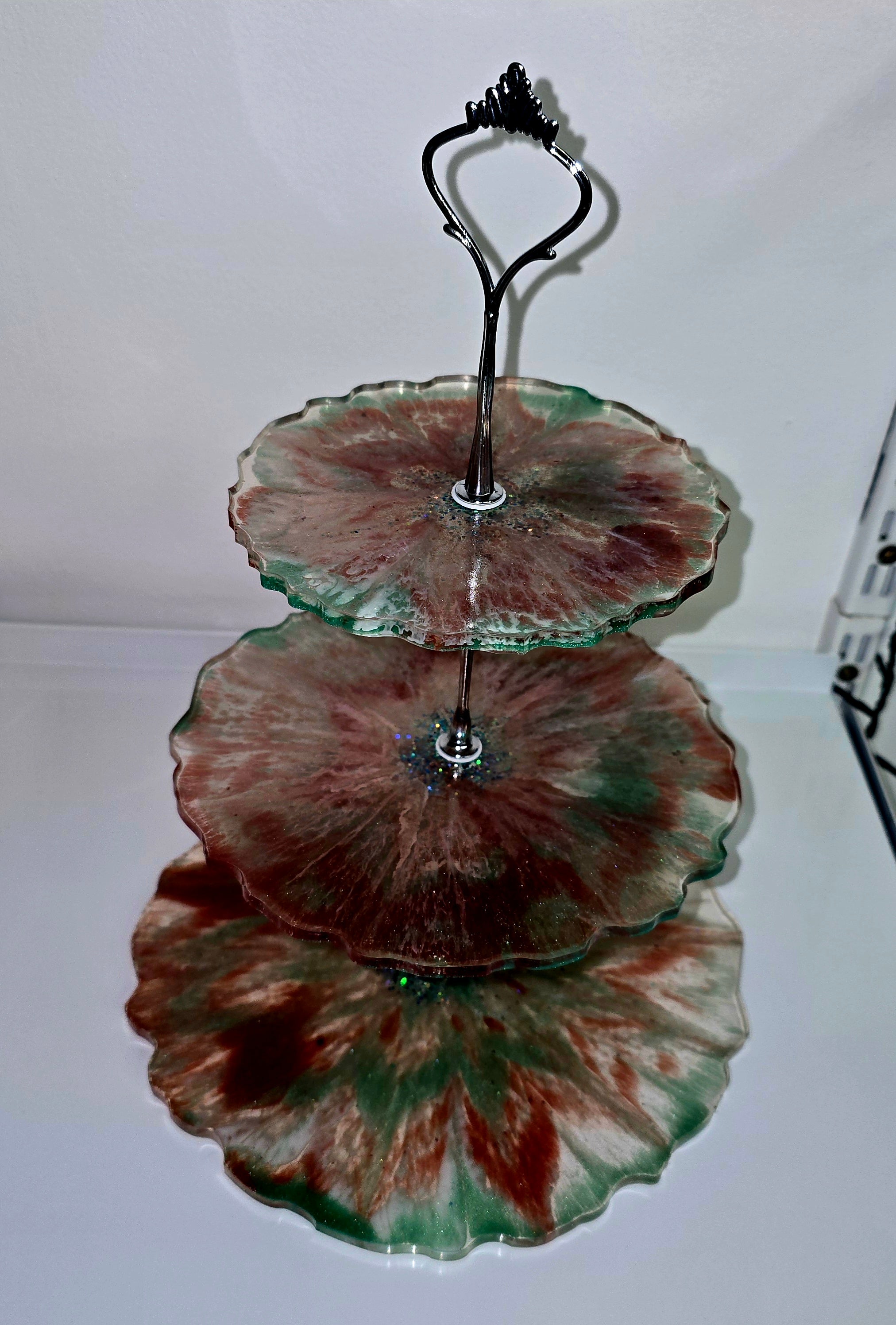 Handmade Epoxy Resin 3-Tier Serving Stand – Available in 3 Unique Designs