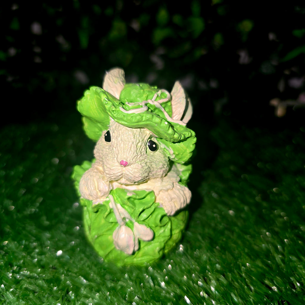 Handmade Bunny in Cabbage Figurine – Cute Garden & Home Decor