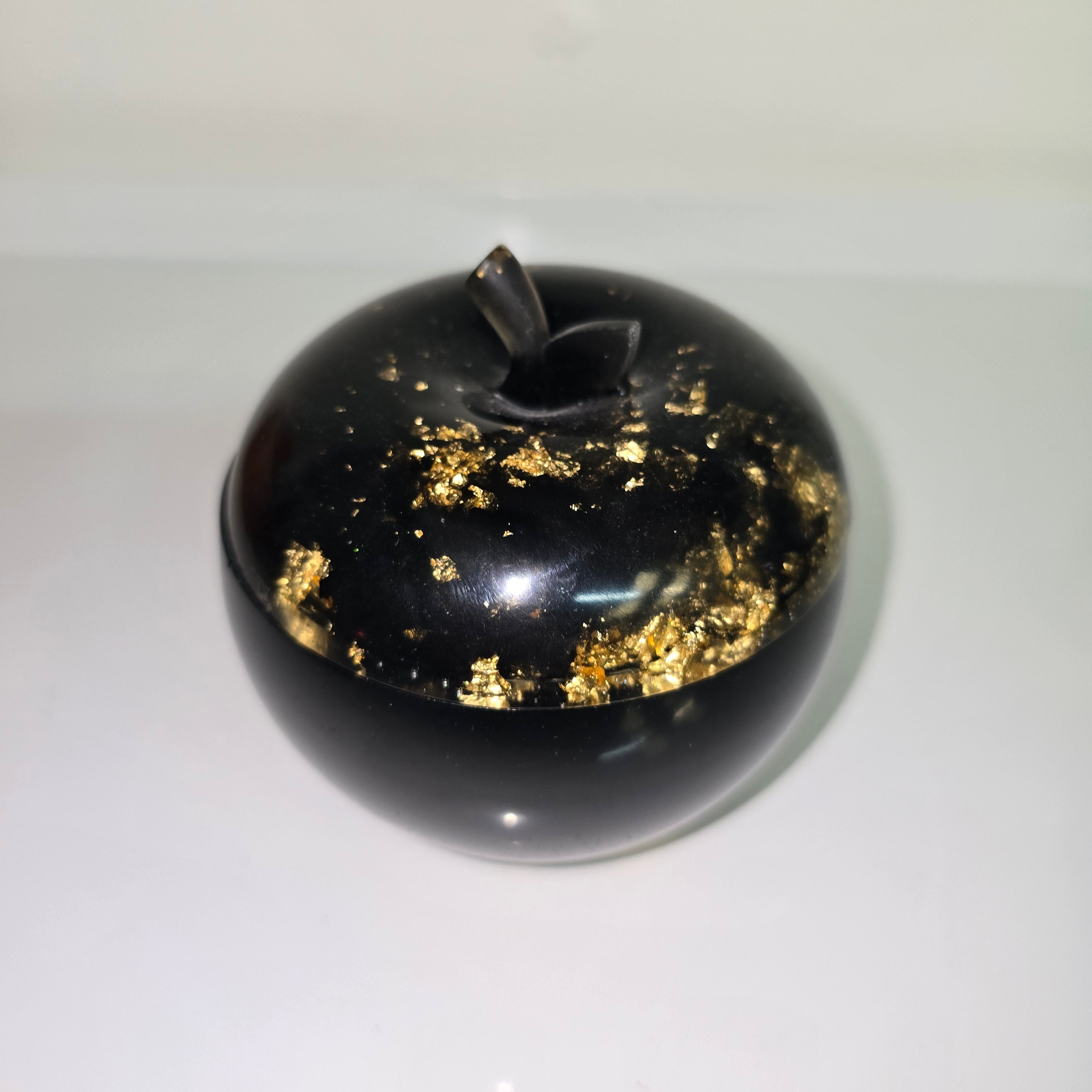 Apple-Shaped Jewellery Box – Handmade Resin Trinket Box (Assorted Colours)