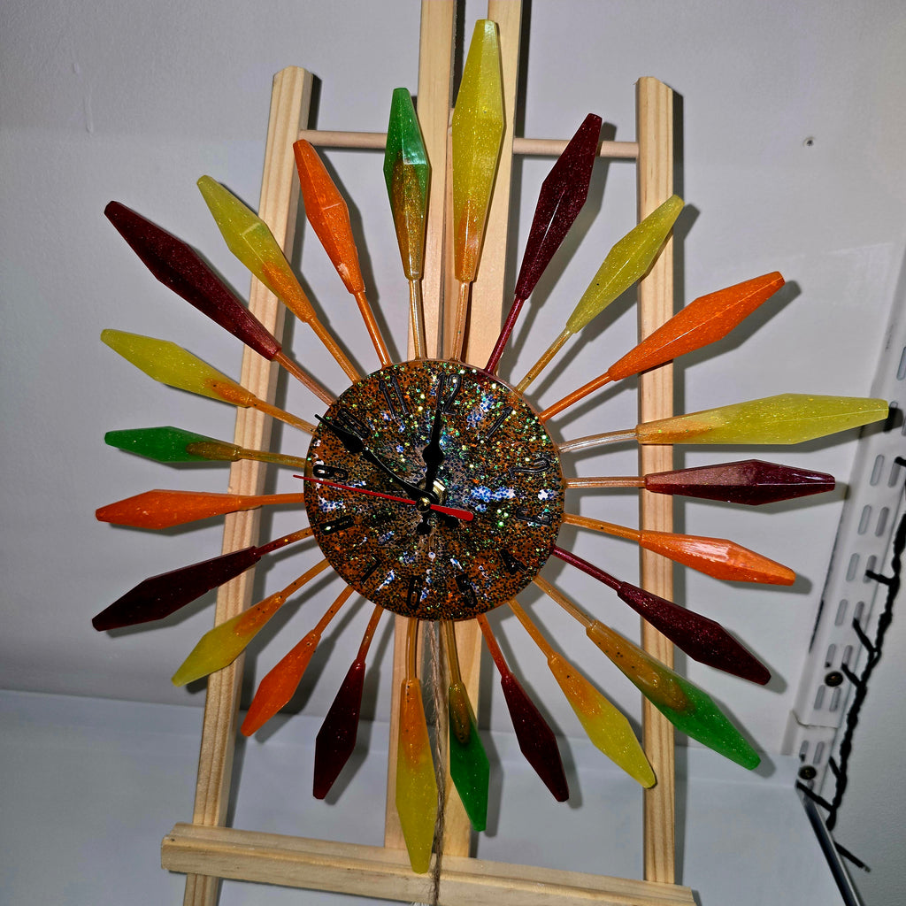 Handmade Resin Wall Clock – Round Ø 35 cm