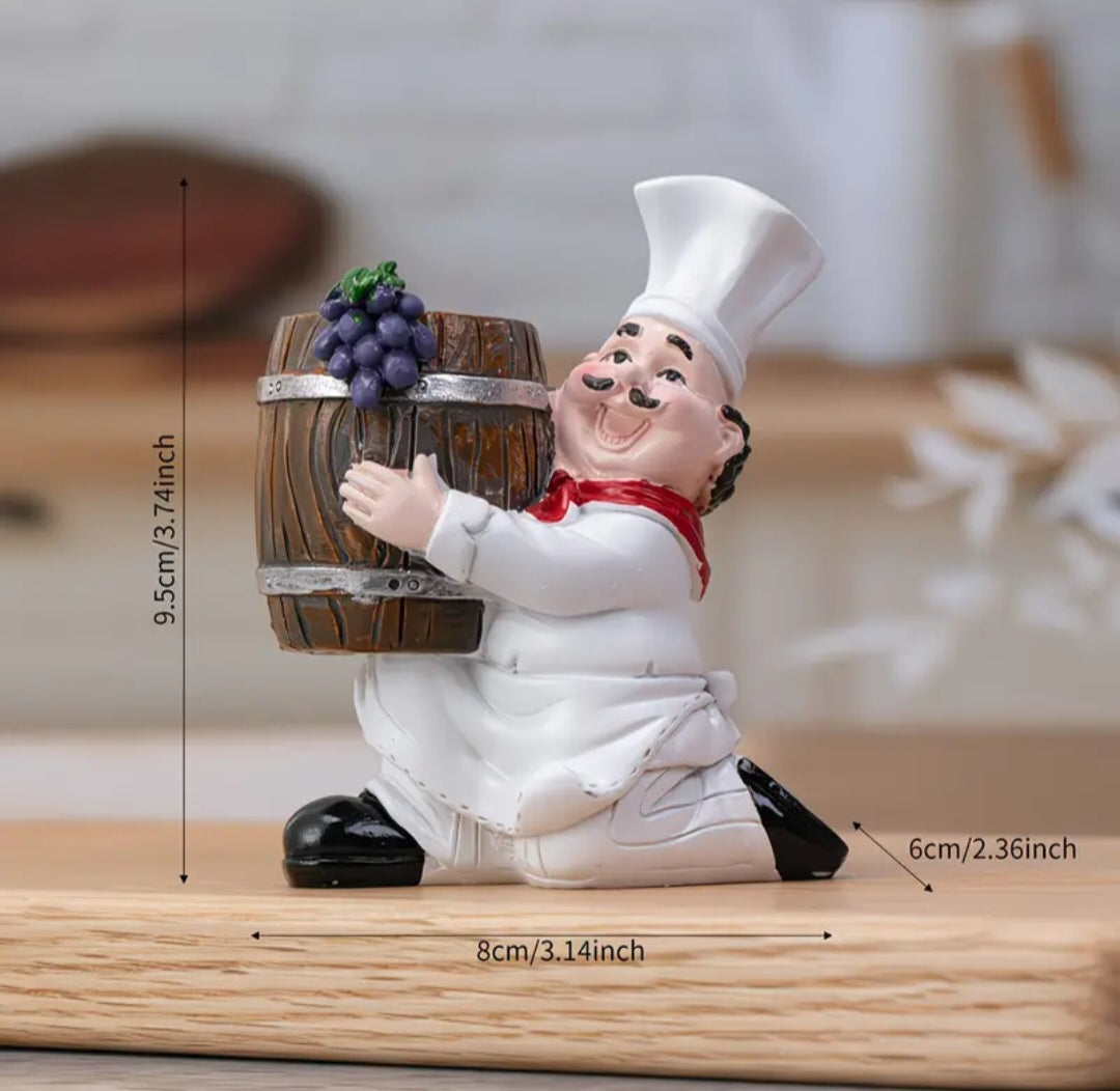 Chef Figurine Toothpick Holder – Resin Kitchen & Table Decor