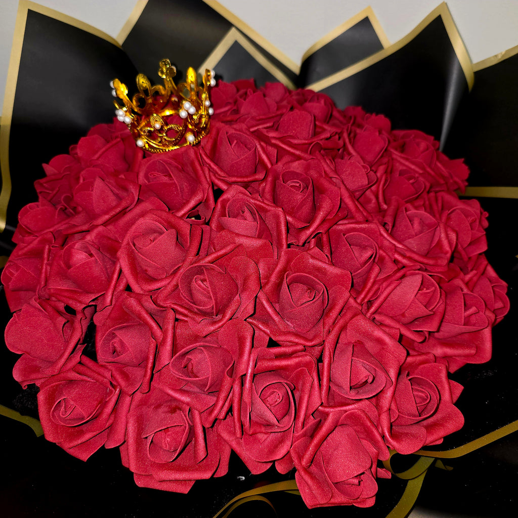Luxury Eternal Roses Bouquet – 51 Forever Roses with Crown | Handcrafted Gift