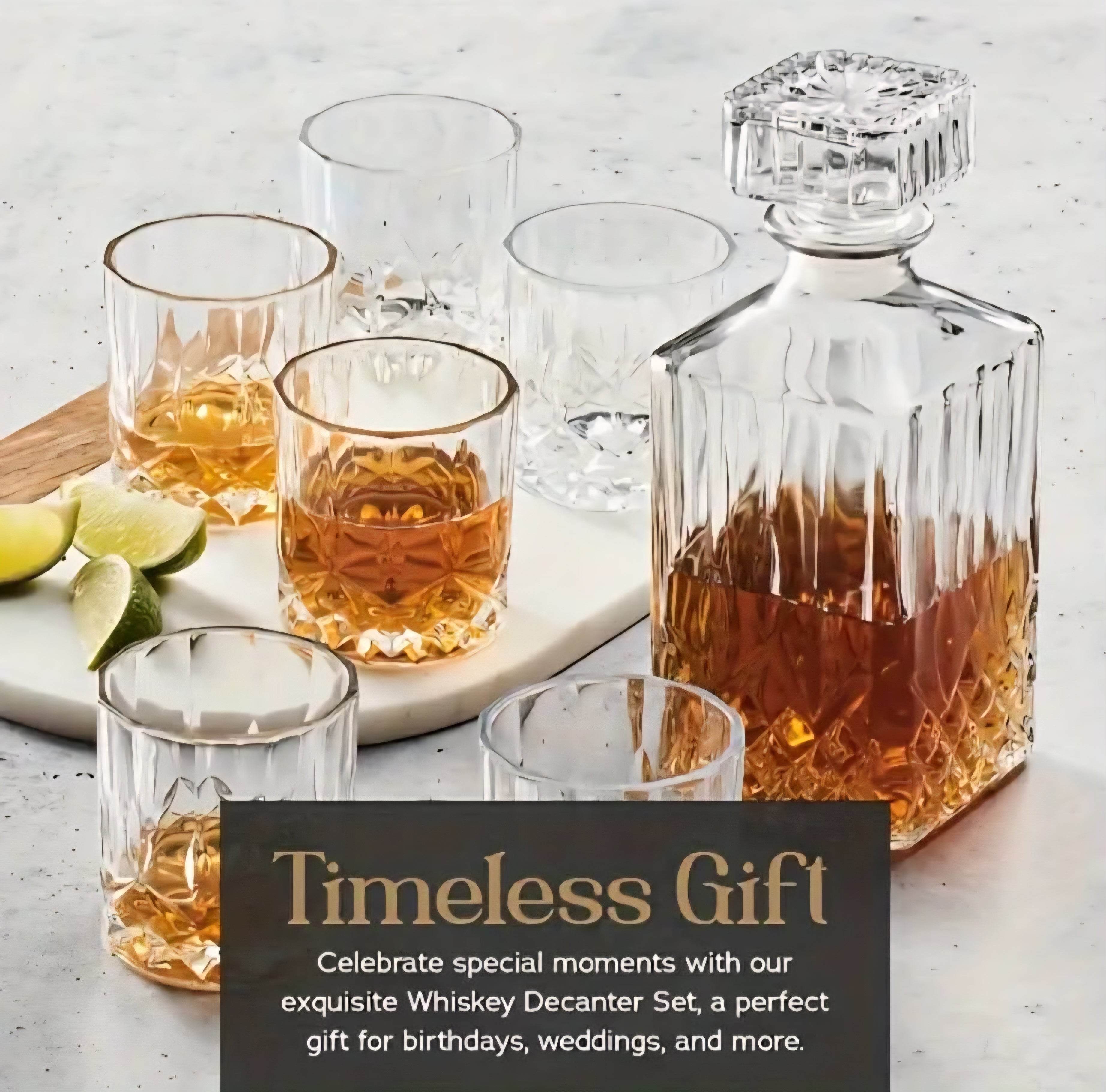 Luxury Whiskey Decanter Set with Glasses – Elegant Crystal Design