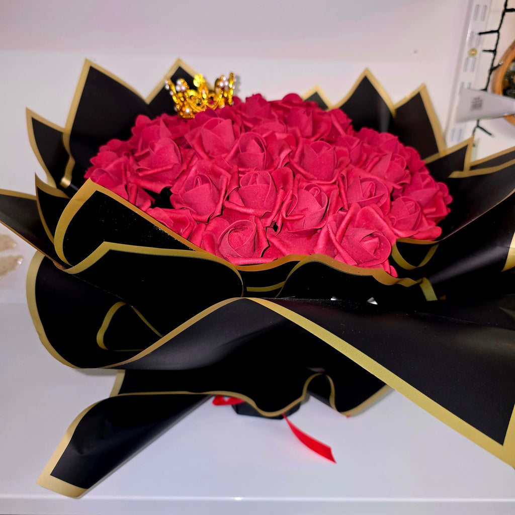 Luxury Eternal Roses Bouquet – 51 Forever Roses with Crown | Handcrafted Gift