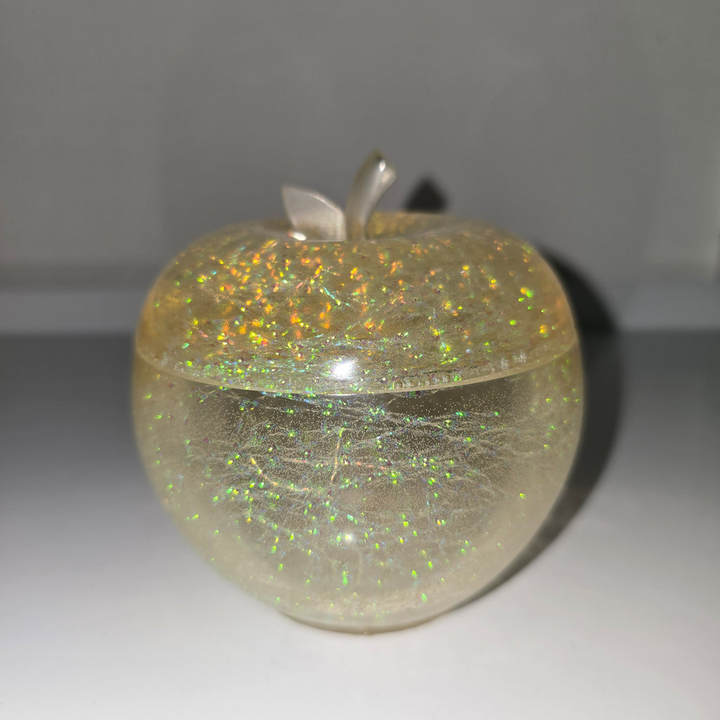 Apple-Shaped Jewellery Box – Handmade Resin Trinket Box (Assorted Colours)