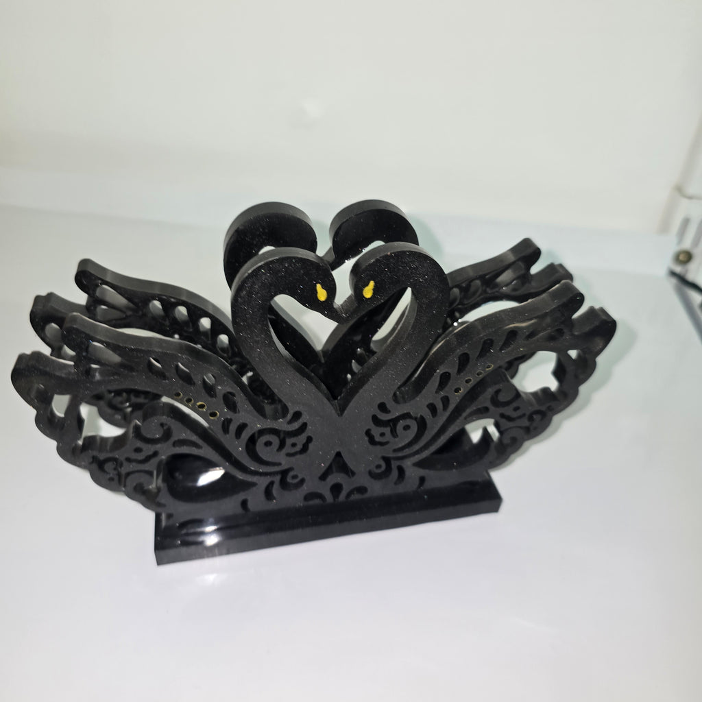 🦢🦢 Decorative Napkin Holder with Two Swans & Heart Design – Elegant Table Decor