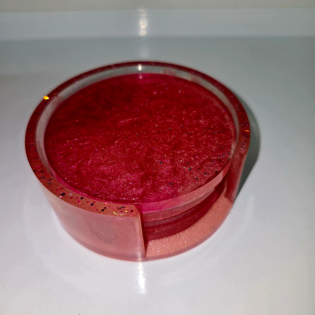 Handmade Resin Coaster Set with Storage Box – 10 cm Round Coasters