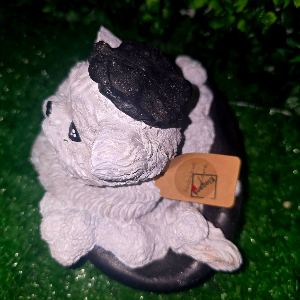 Cute Cat in Bathtub Sculpture – Handmade Cement Home & Garden Decor