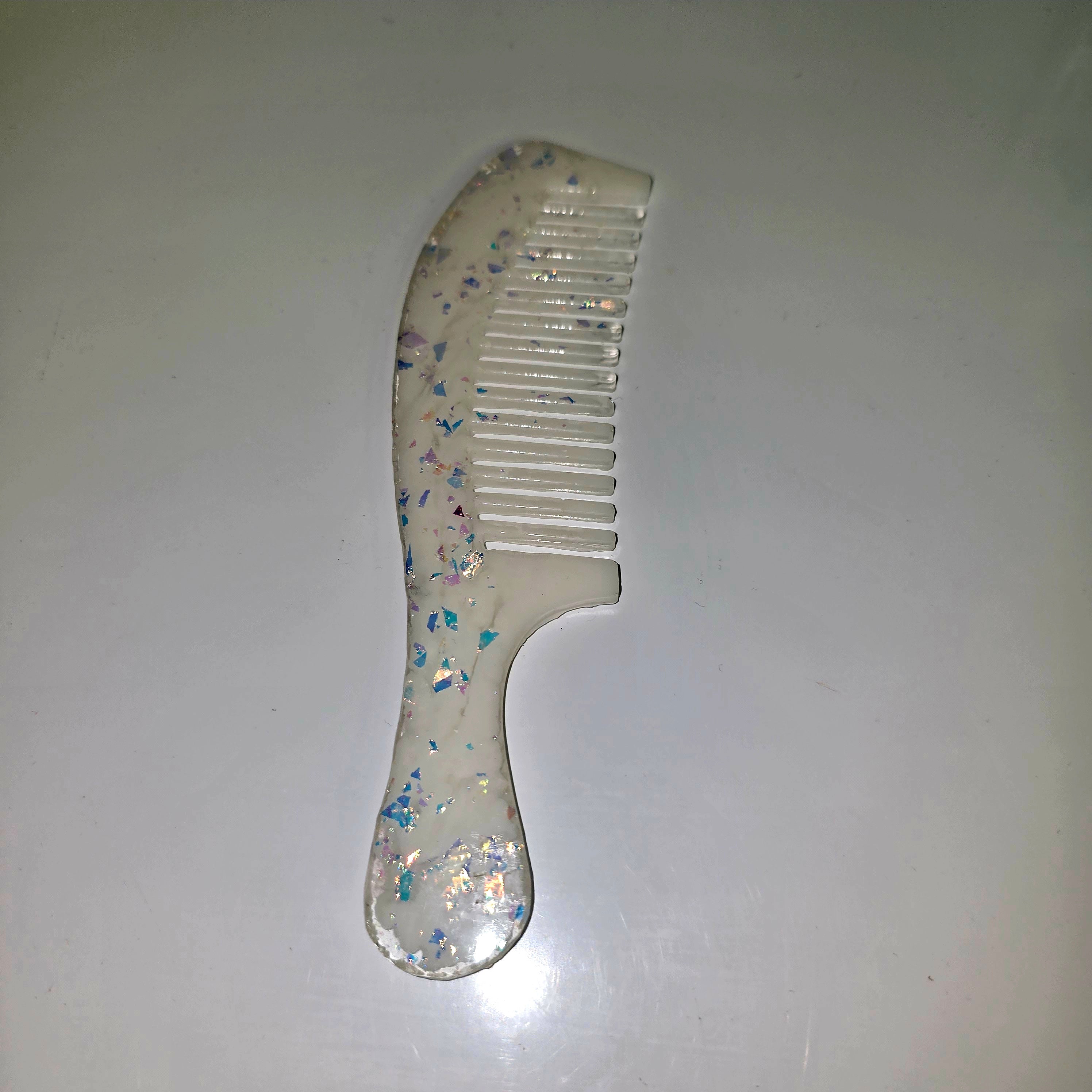 Handmade Epoxy Resin Hair Comb – Unique Floral & Color Designs