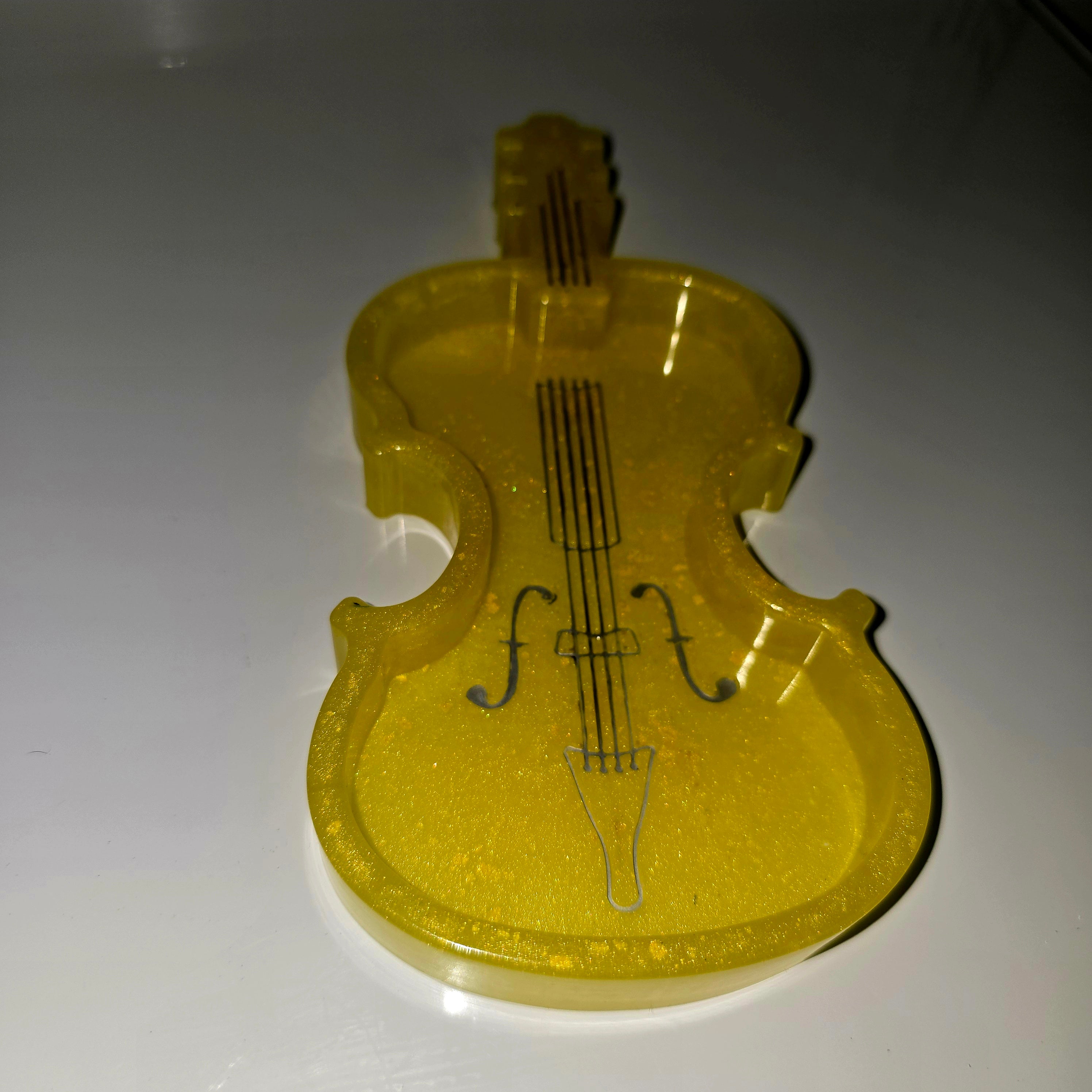 Handmade Resin Jewellery Tray – Violin Shape | Music Lover Gift