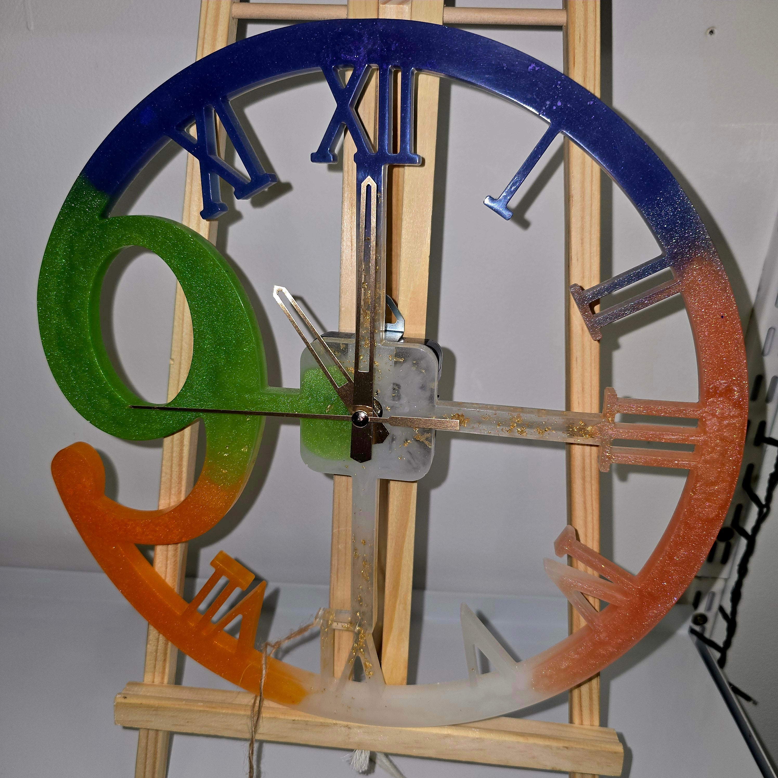 Handmade Epoxy Resin Wall Clock – 30 cm Modern Artistic Design