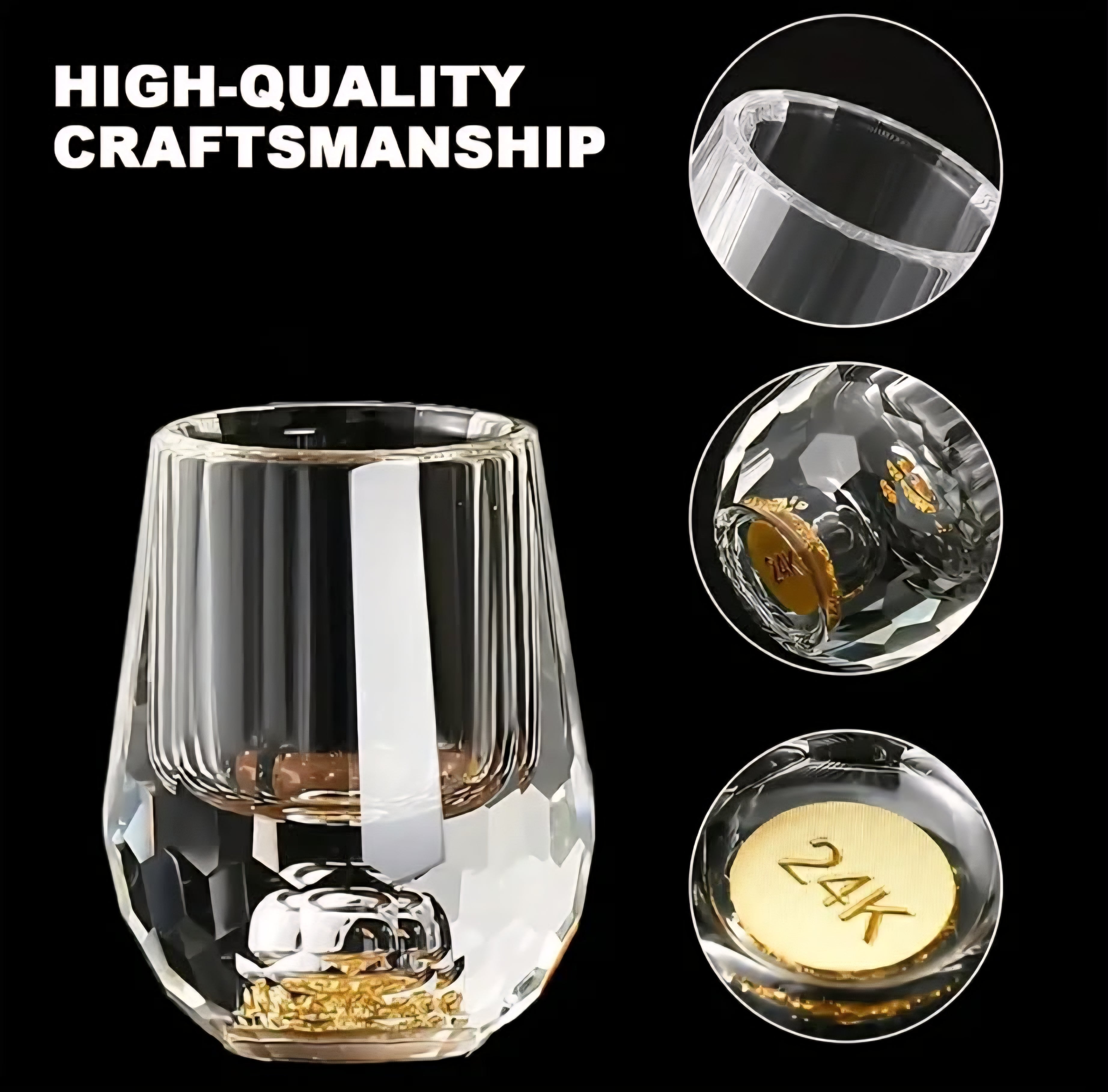 Premium Crystal Whiskey Glassware Set – 6 Old Fashioned Glasses with Decanter