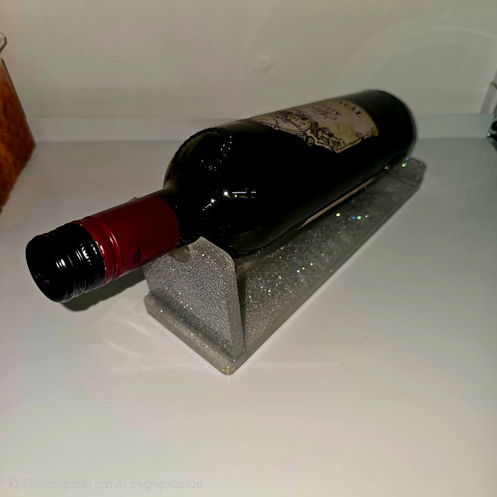 Handmade Epoxy Resin Wine Bottle Holder – Unique Modern Resin Art Stand (25 cm)