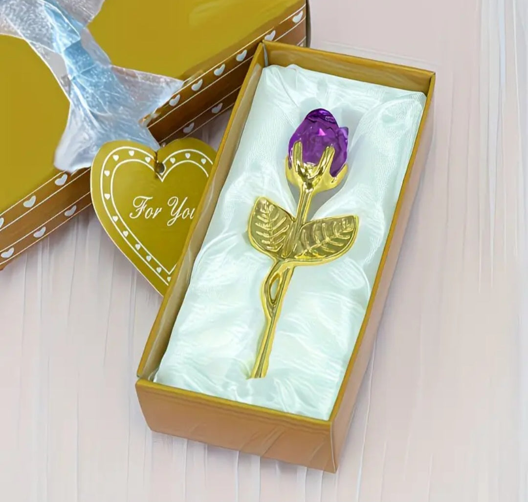 Crystal Rose Decorative Ornament – Single Piece