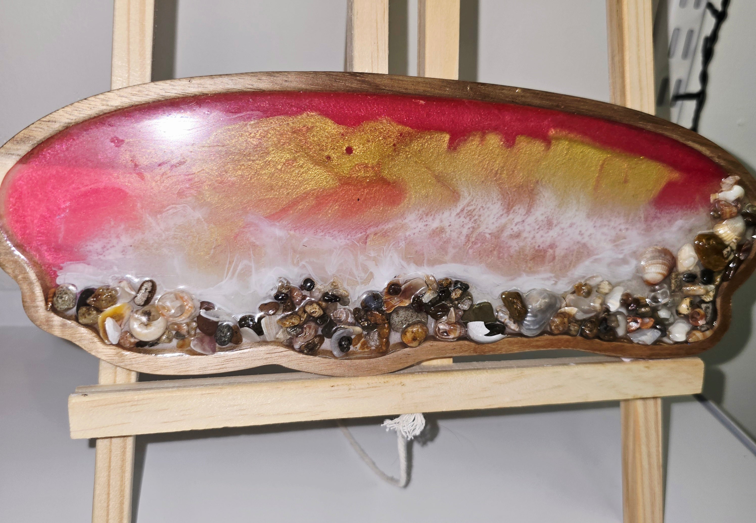 🌊 Handmade Ocean Resin Serving Board – Coastal Style Decorative Tray