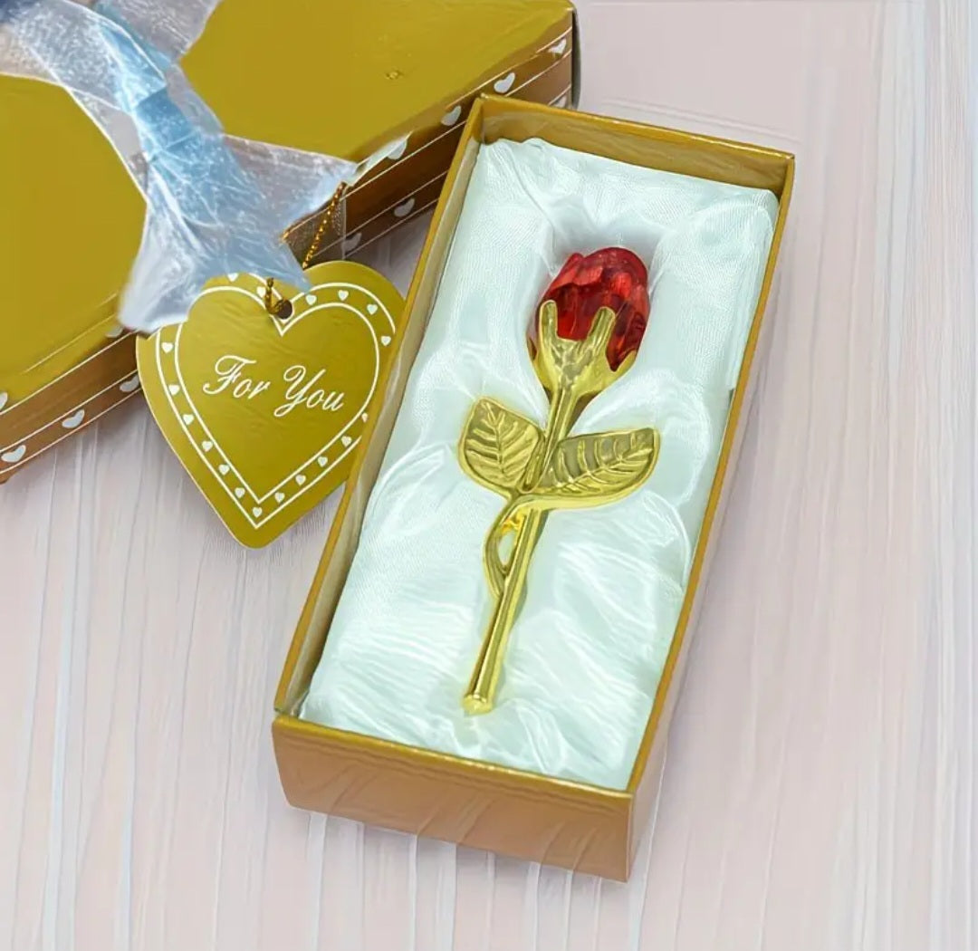 Crystal Rose Decorative Ornament – Single Piece