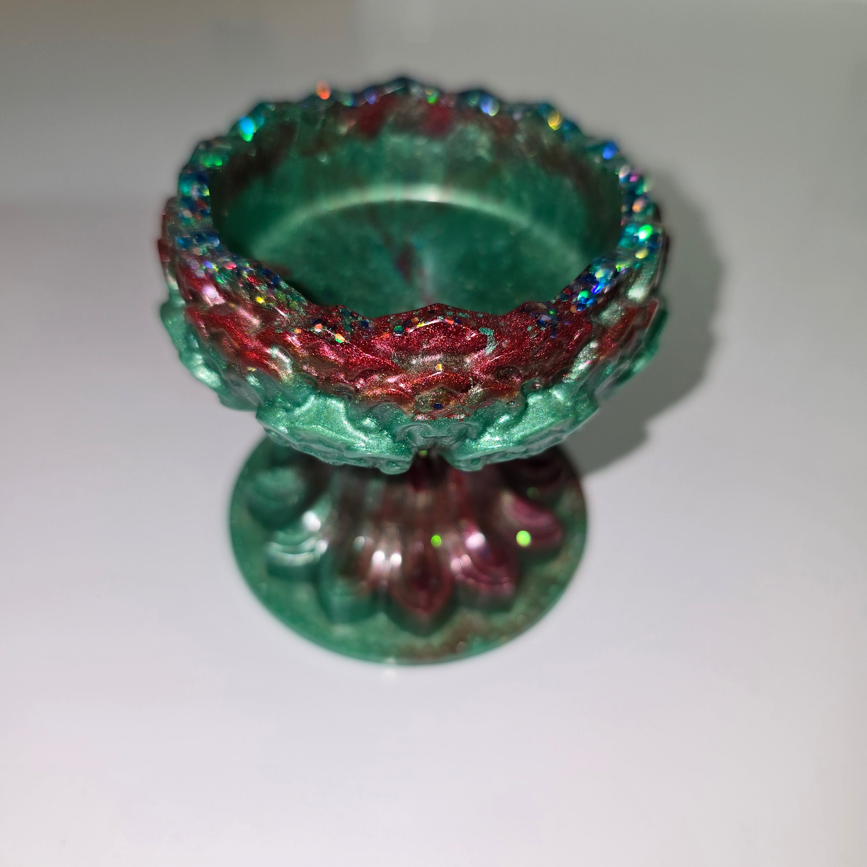 Handmade Resin Tealight Holder – Small Decorative Candle Base (7 × 7 cm.)