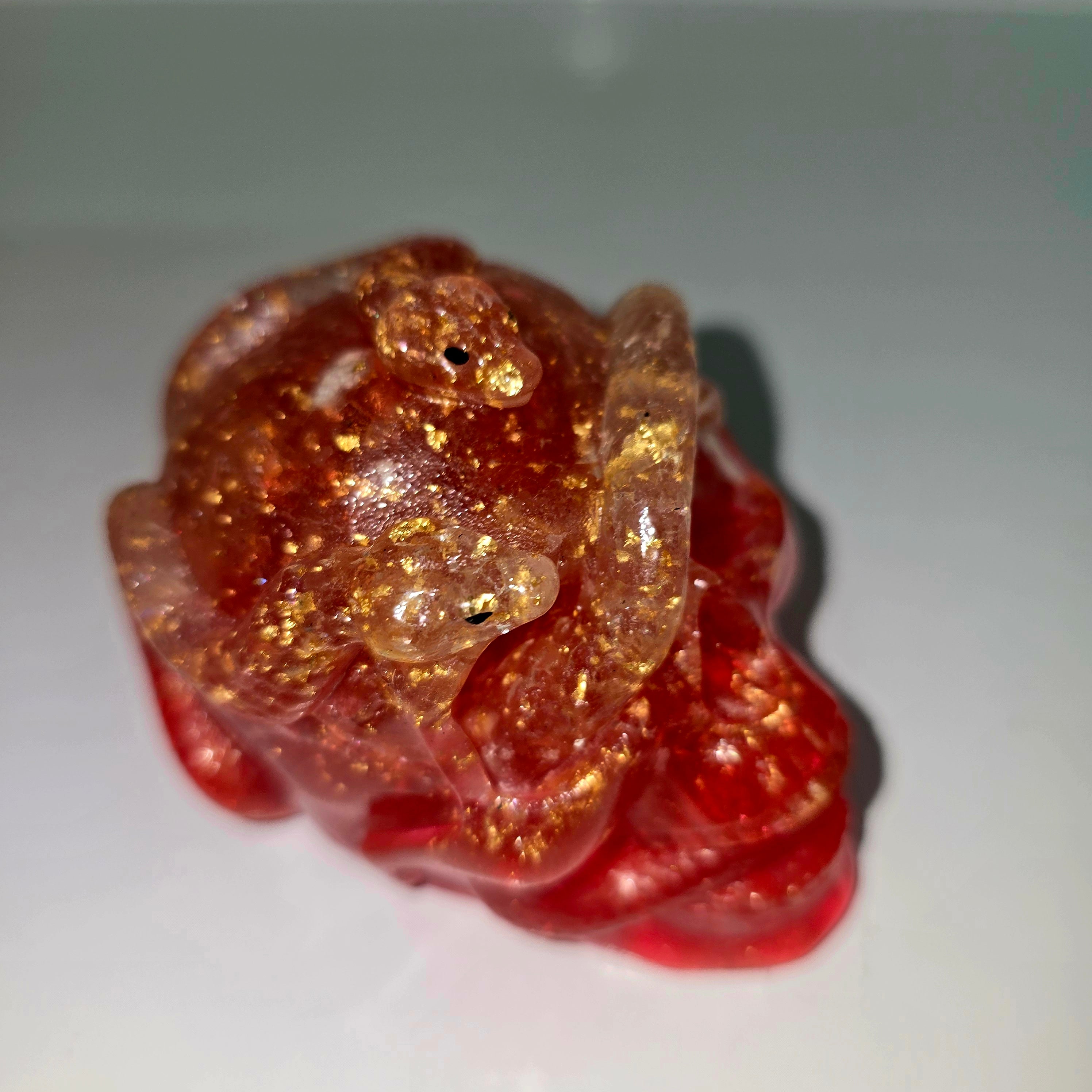 Handmade Resin Skull with Snake – Unique Gothic Home Decor