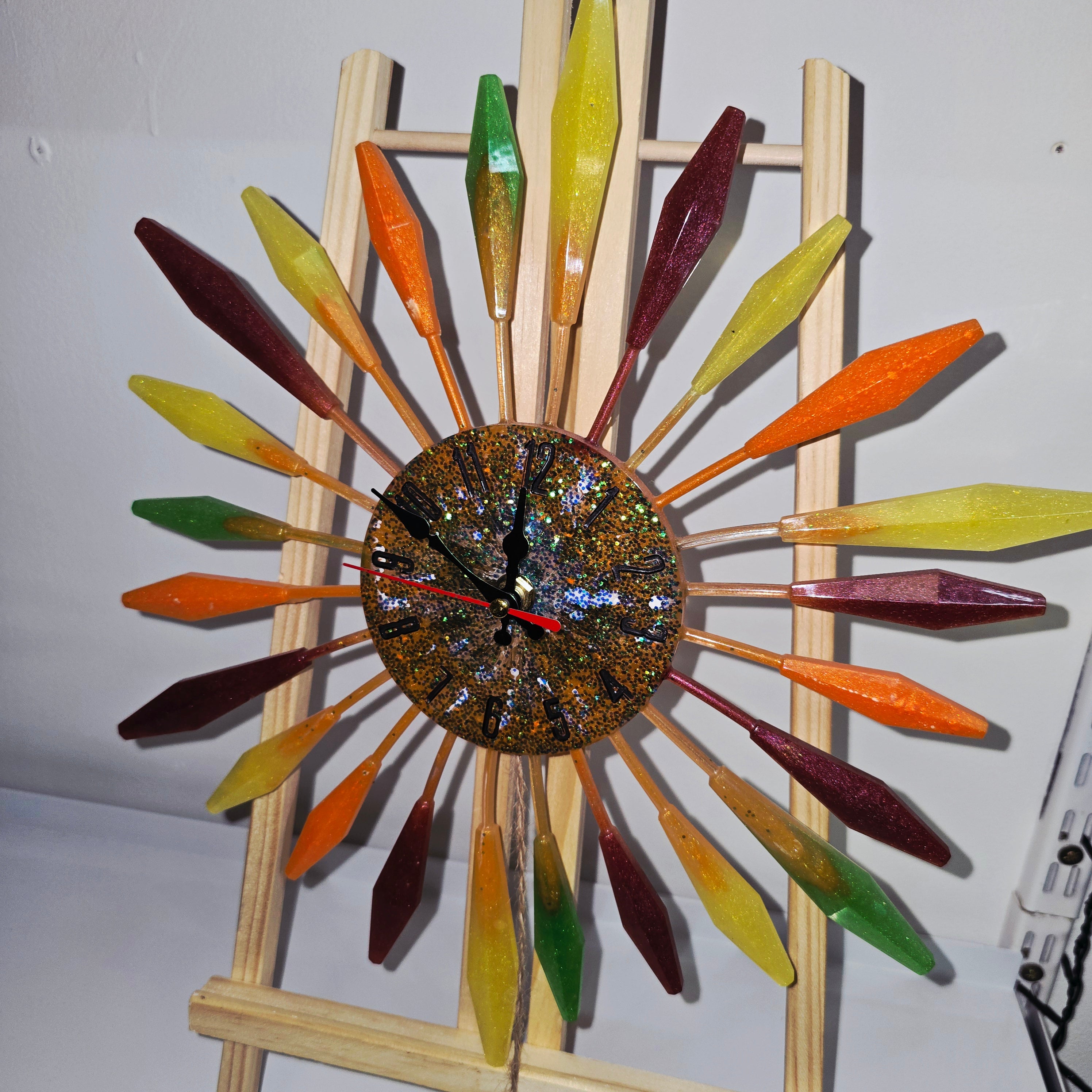 Handmade Resin Wall Clock – Round Ø 35 cm