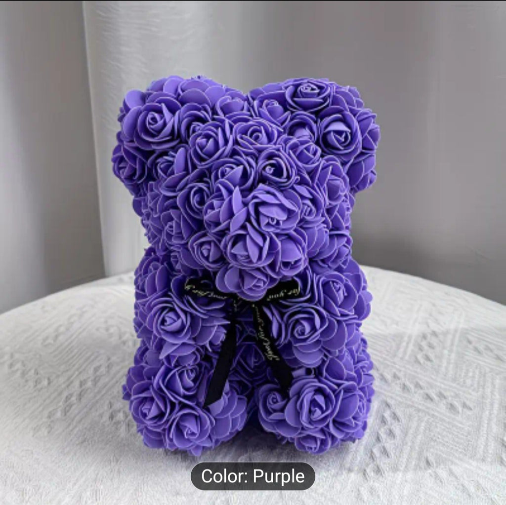 Artificial Rose Bear – Romantic Gift Teddy (23 cm)