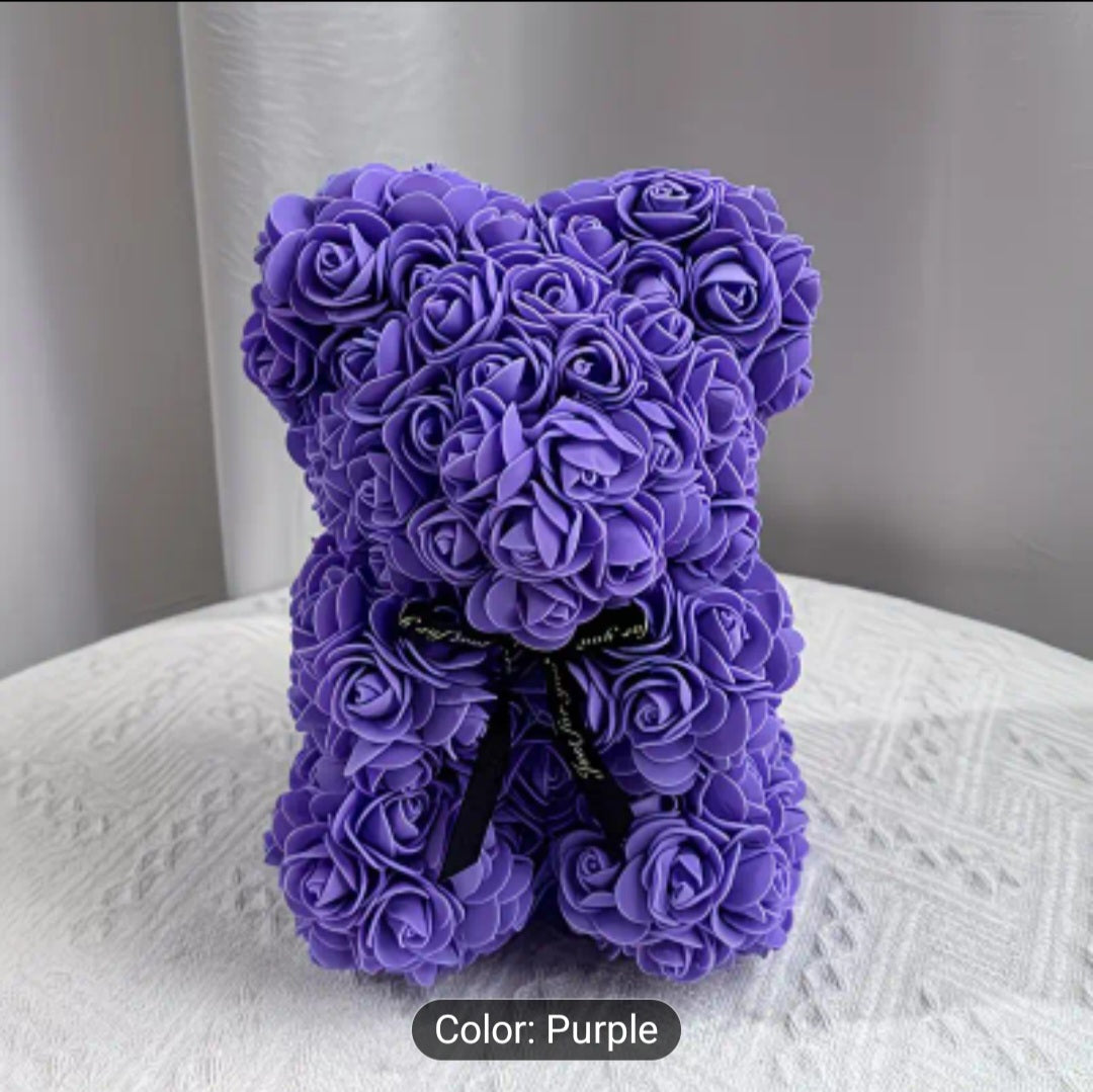 Artificial Rose Bear – Romantic Gift Teddy (23 cm)
