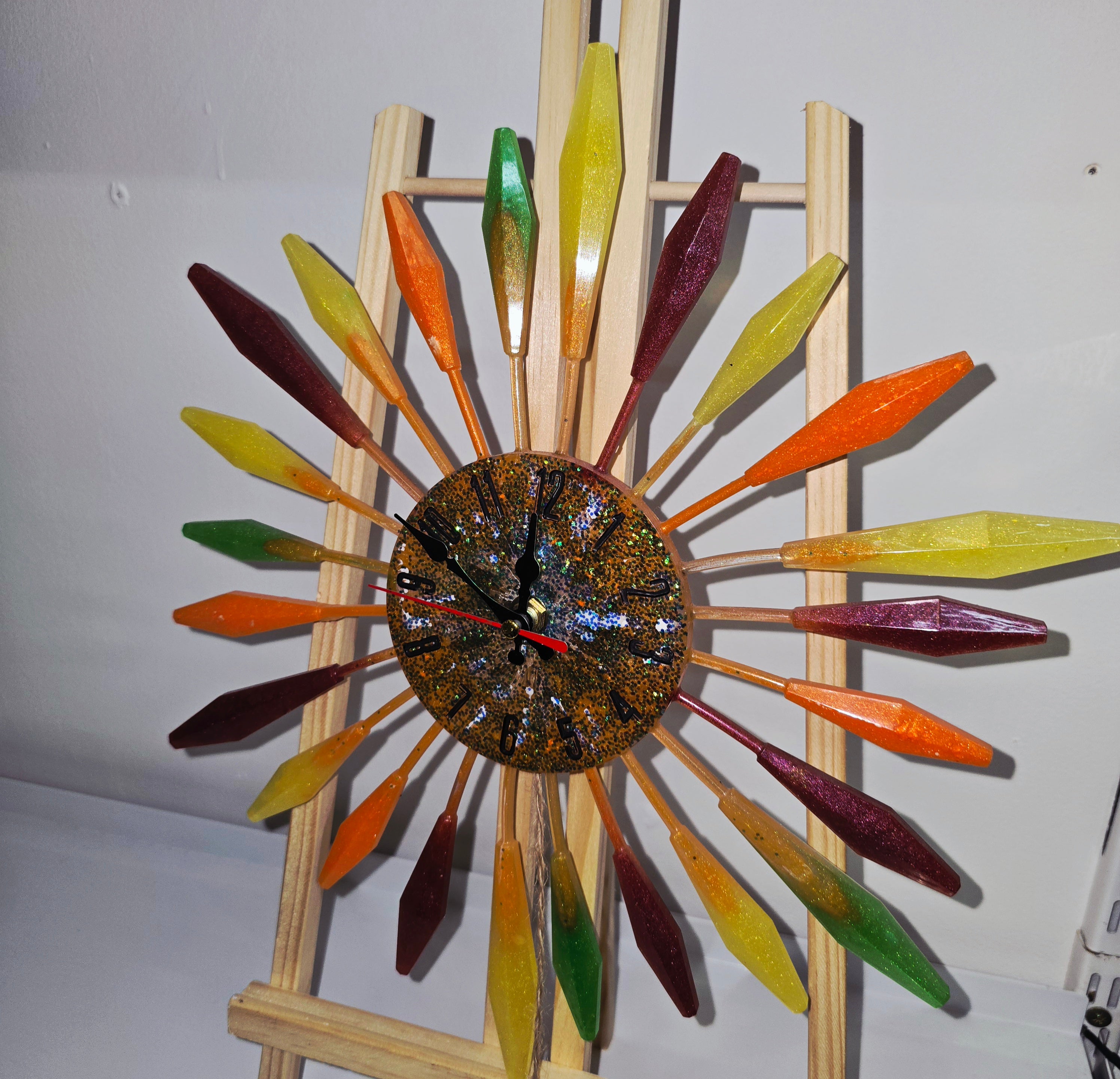 Handmade Resin Wall Clock – Round Ø 35 cm