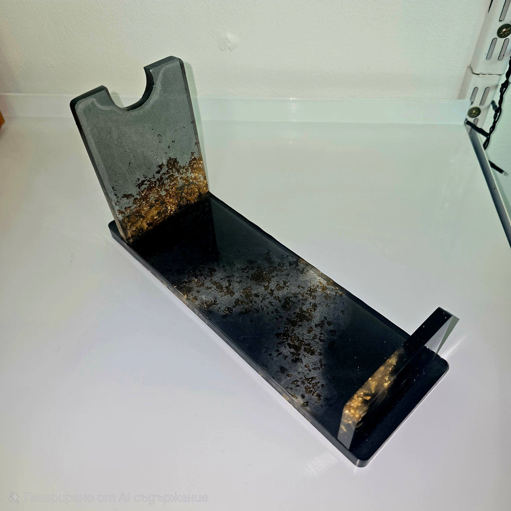 Handmade Epoxy Resin Wine Bottle Holder – Unique Modern Resin Art Stand (25 cm)