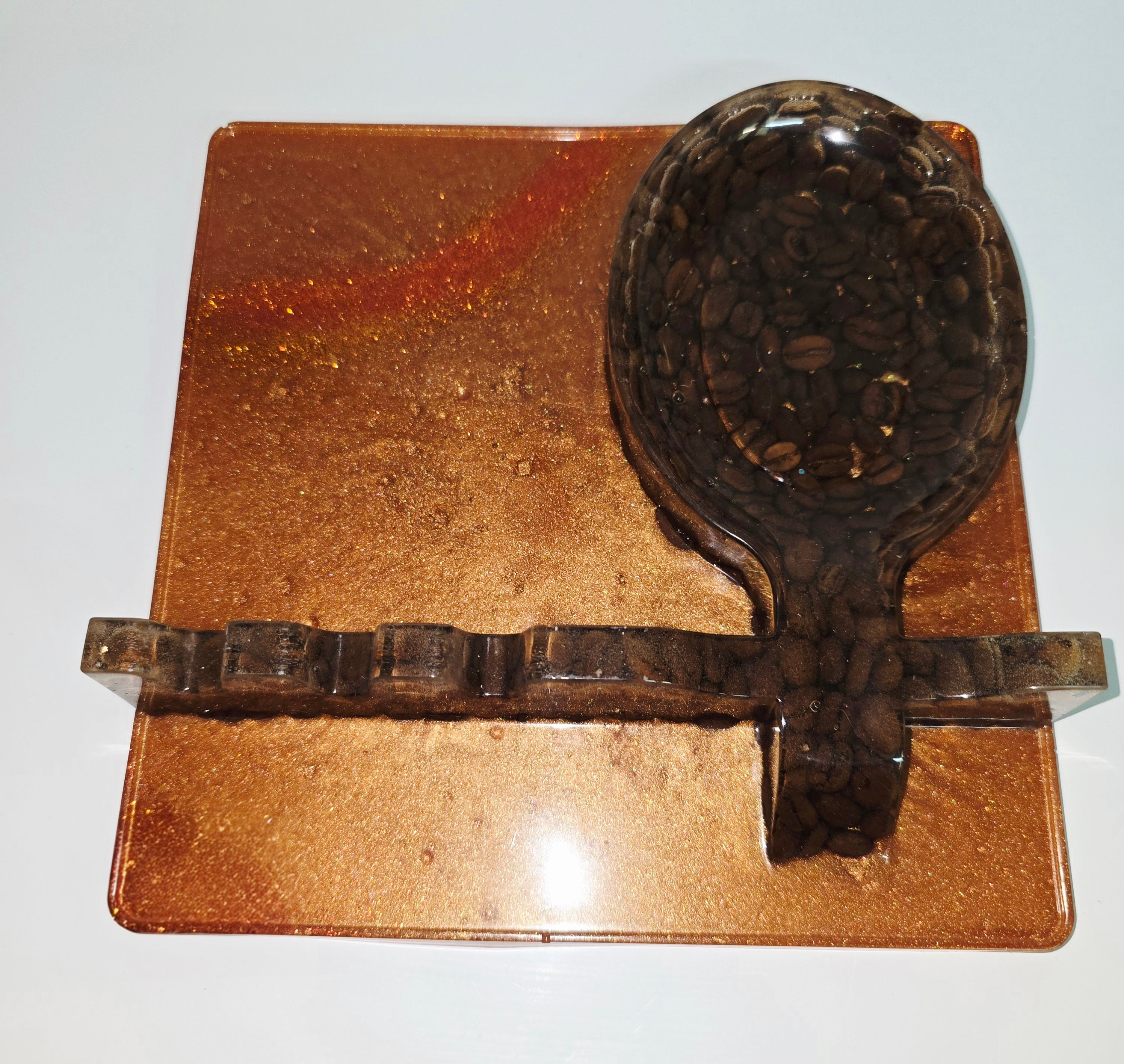 Handmade Resin Spoon Rest – Decorative Kitchen Utensil Holder