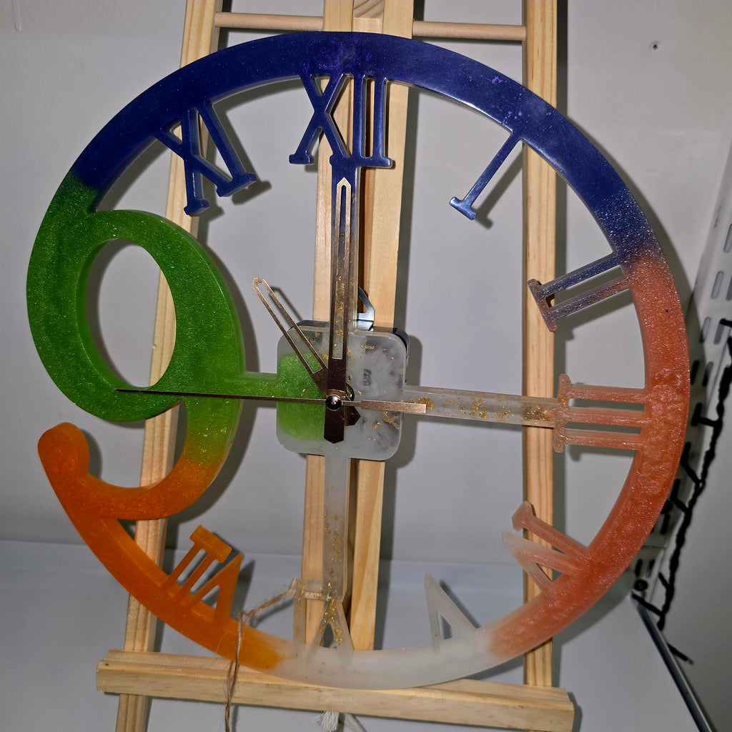 Handmade Epoxy Resin Wall Clock – 30 cm Modern Artistic Design