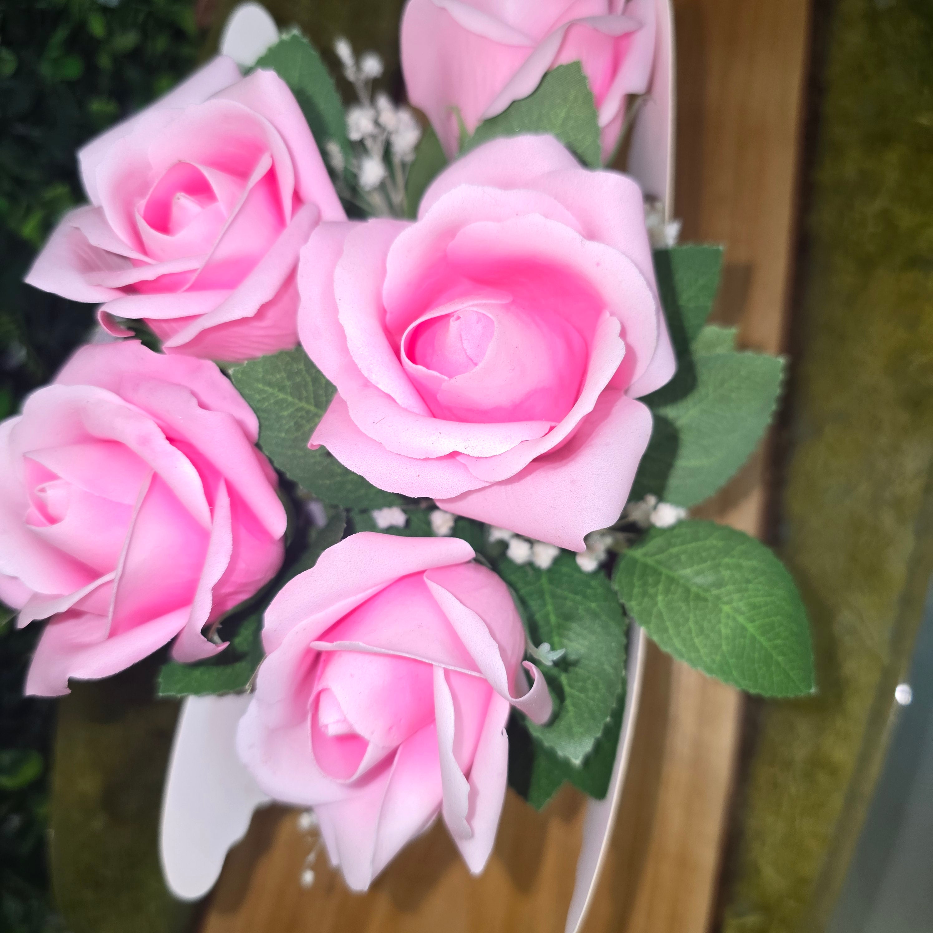 Butterfly Flower Box with Artificial Roses and Decorative Flowers