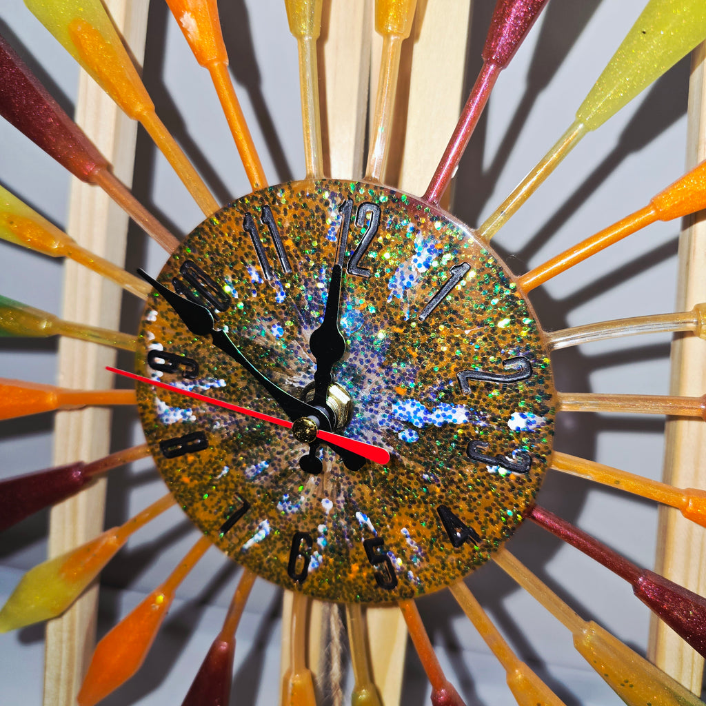 Handmade Resin Wall Clock – Round Ø 35 cm