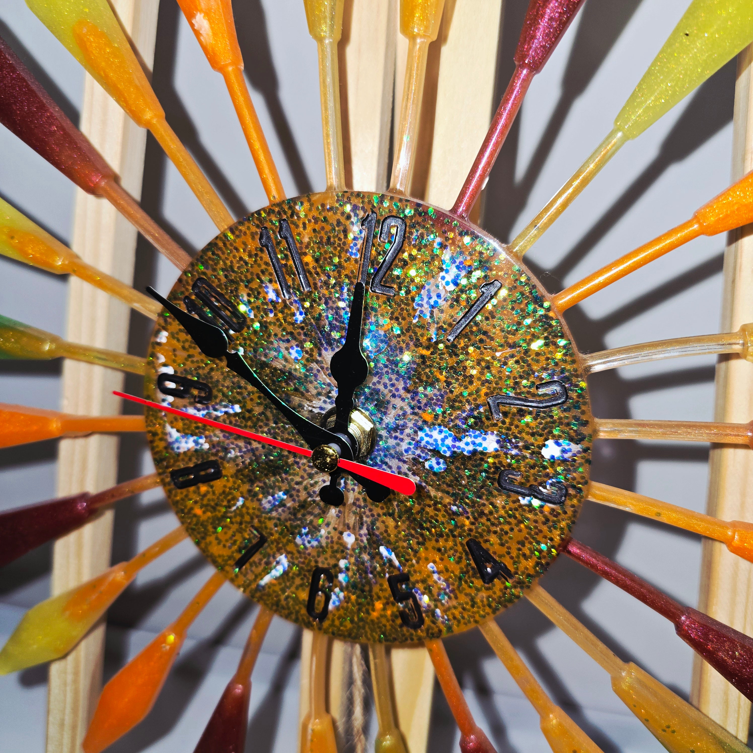 Handmade Resin Wall Clock – Round Ø 35 cm