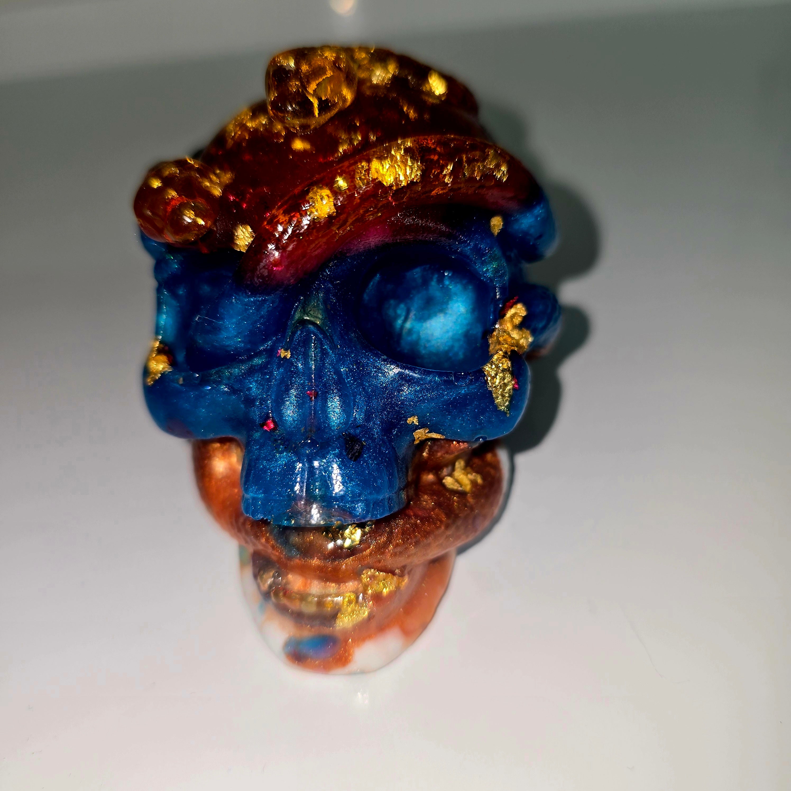 Handmade Resin Skull with Snake – Unique Gothic Home Decor