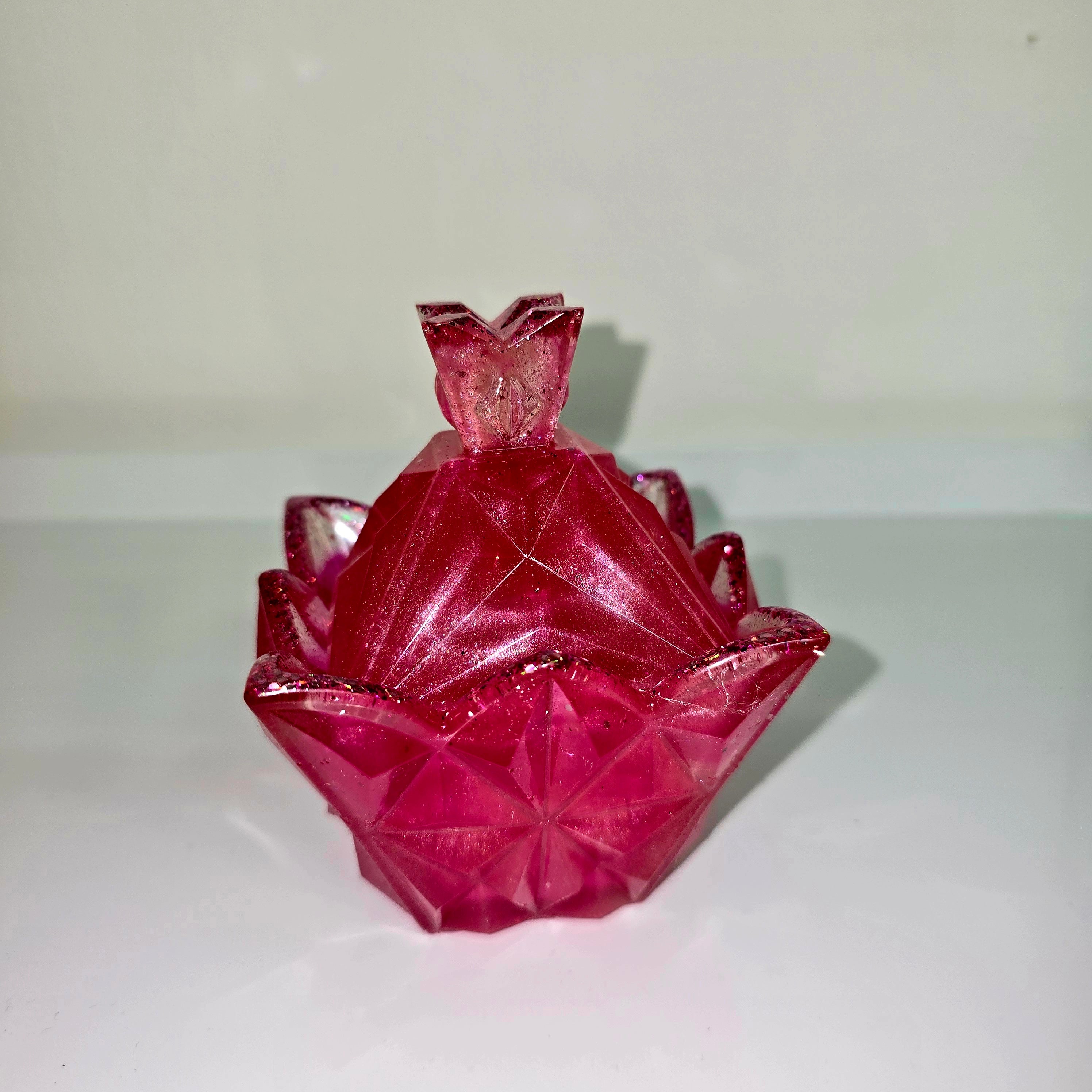 Handmade Resin Jewellery Box – Geometric Trinket Box (Colour Variation)