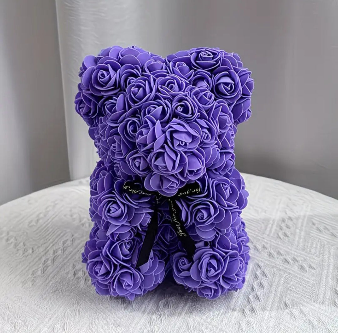Artificial Rose Bear – Romantic Gift Teddy (23 cm)