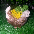 Handmade Concrete Rooster Planter with Natural Scandinavian Moss